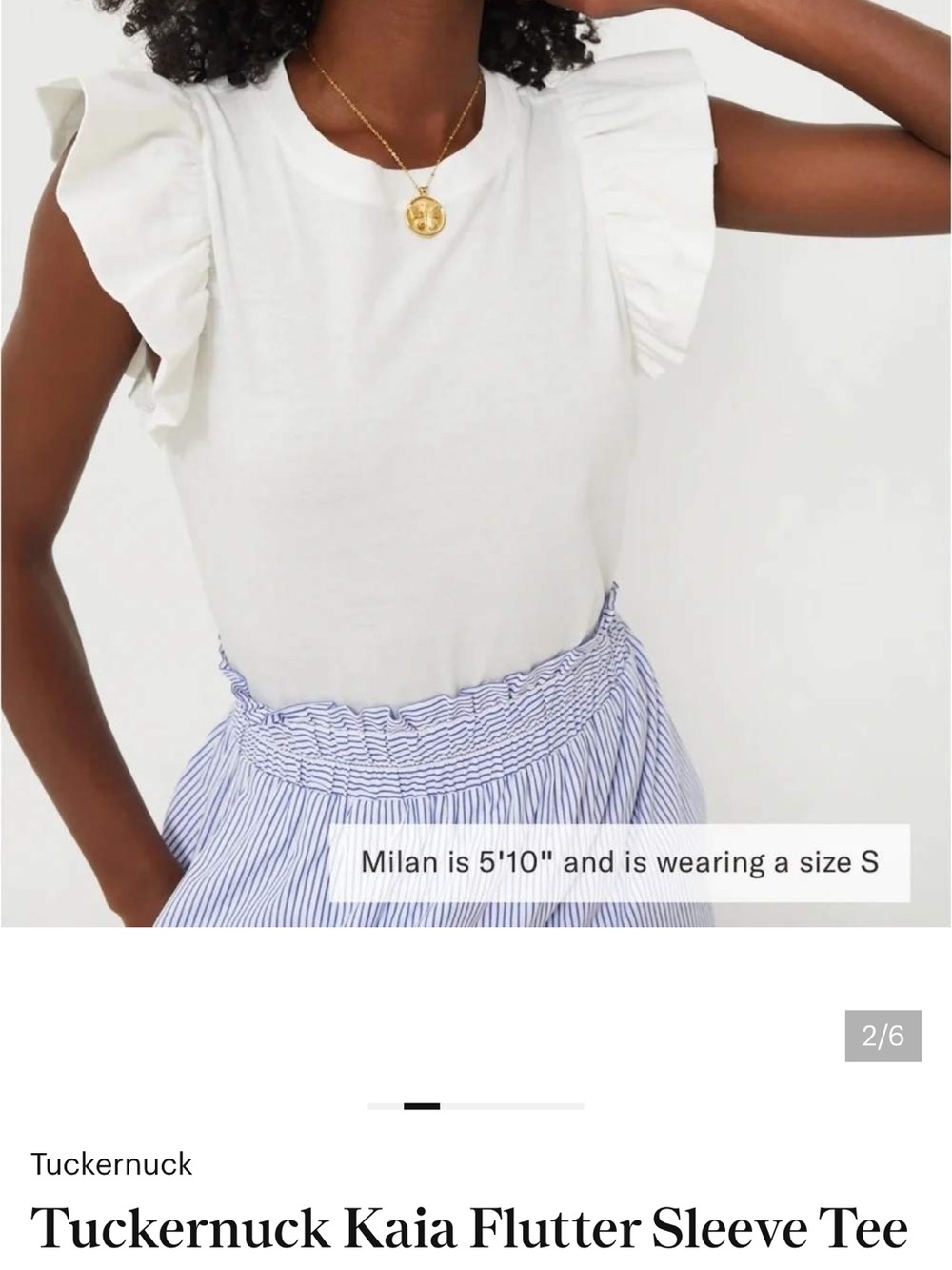 Tuckernuck White Flutter Sleeve Tank
